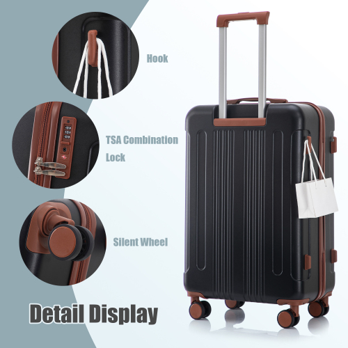 20 24 28 3 Pcs Set In ABS Spinner Wheel Luggage, Carry On Suitcase, Matching Color, TSA Combination Lock
