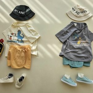 Fashion Half Sleeve Cotton Dinosaur T-shirt