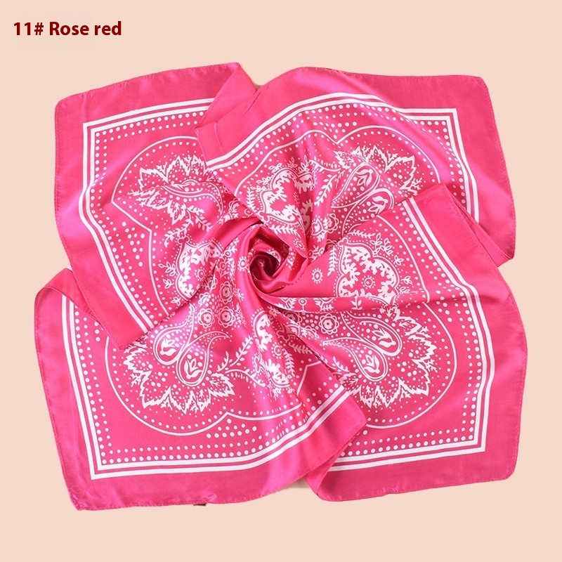 Vintage Paisley Flower Satin Plain Scarf