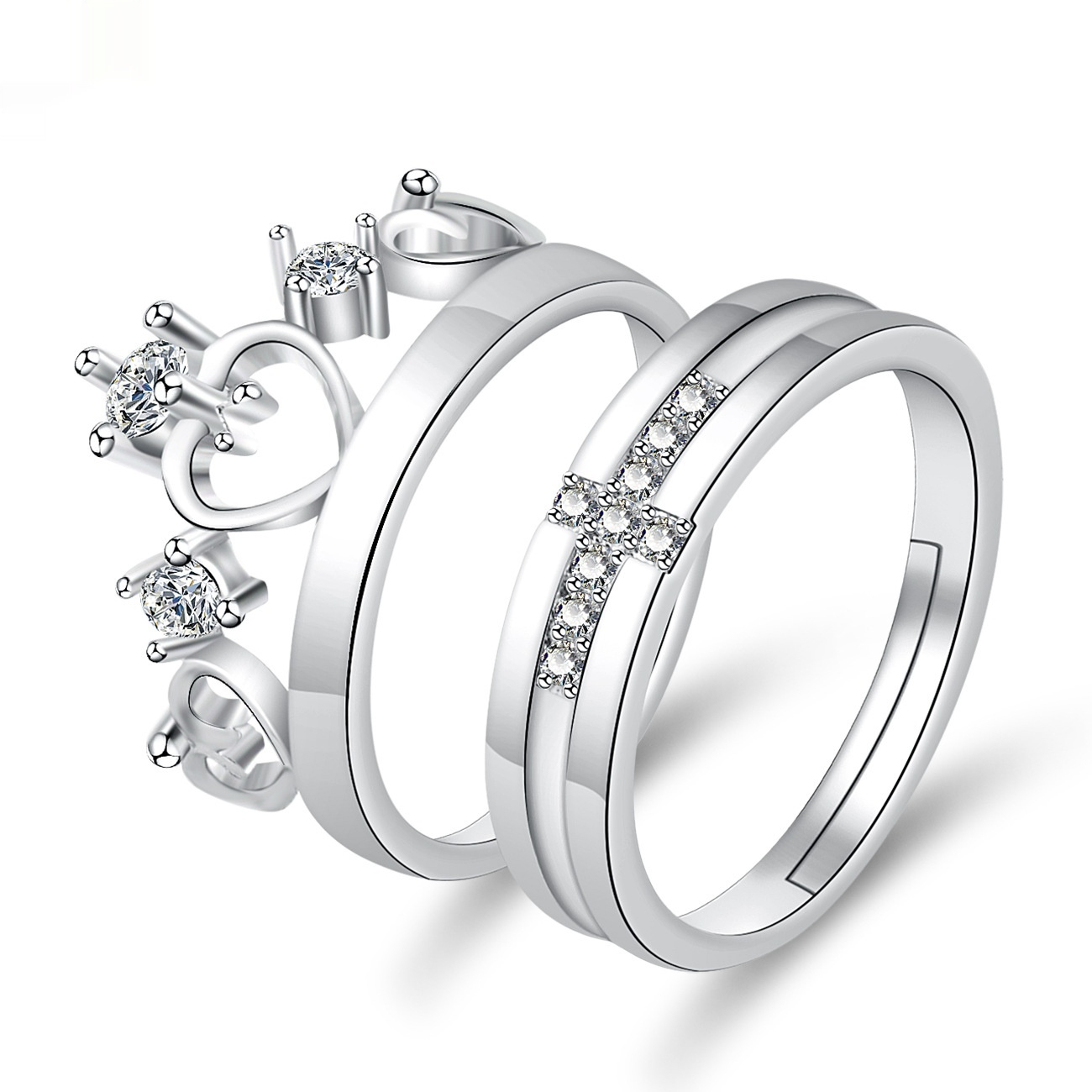 Moissanite Engagement Couple Couple Rings