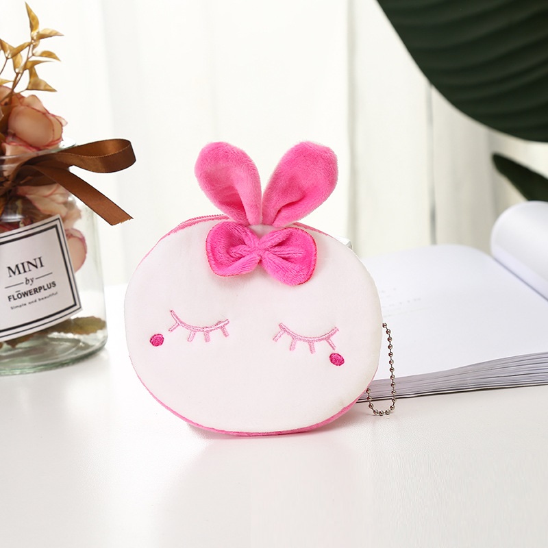 Plush Cute Coin Purse Cartoon Cloth Women's Key Case