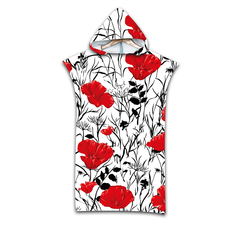 Beach Sun Protection Windproof Changing Bathrobe Hooded Cloak