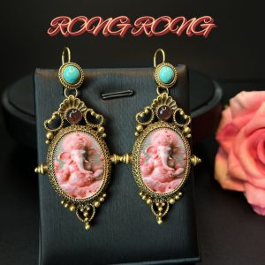 Mid-ancient Retro Heavy Industry Elephant Printed Ear Studs