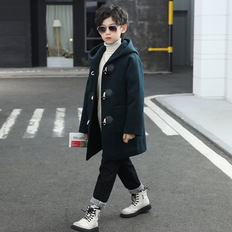 Boy Thickened Woolen Coat