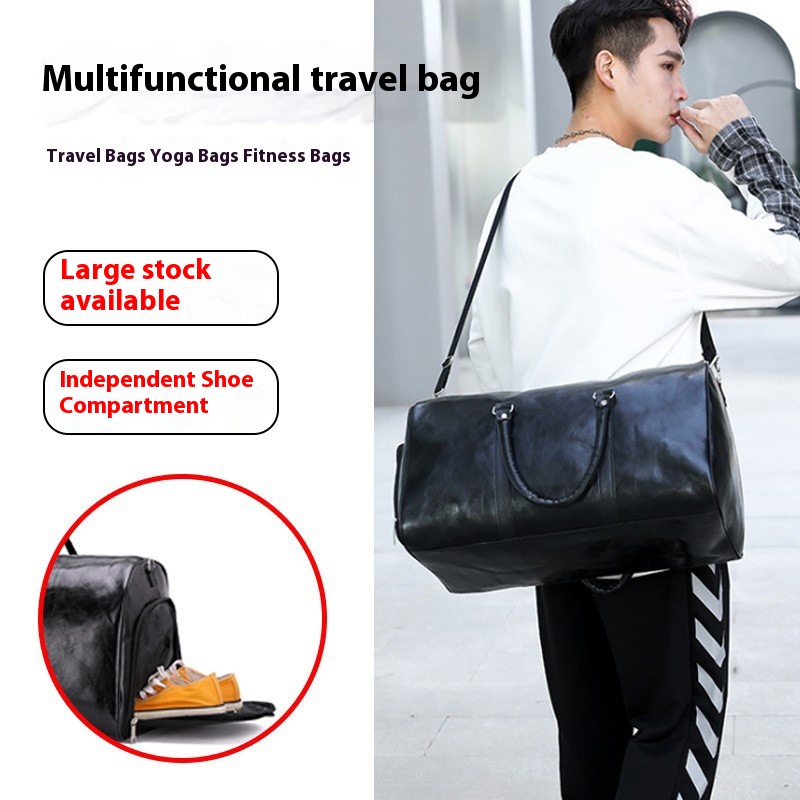 Pu Retro Business Traveling Luggage Bag Large Capacity Short Trip Bag