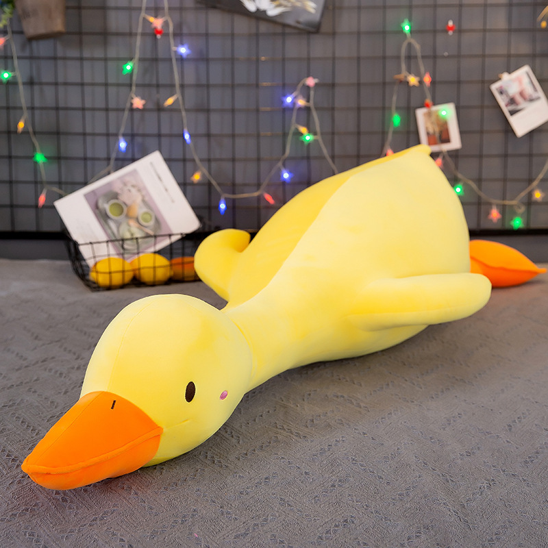 Lying Style Sand Carving Plush Duck Toy