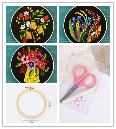 Handmade Diy Hanging Painting Three-dimensional Flower Sewing Kit