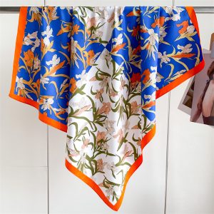 Fashion Printed Silk Scarf Twill Silk High Quality Square Scarf