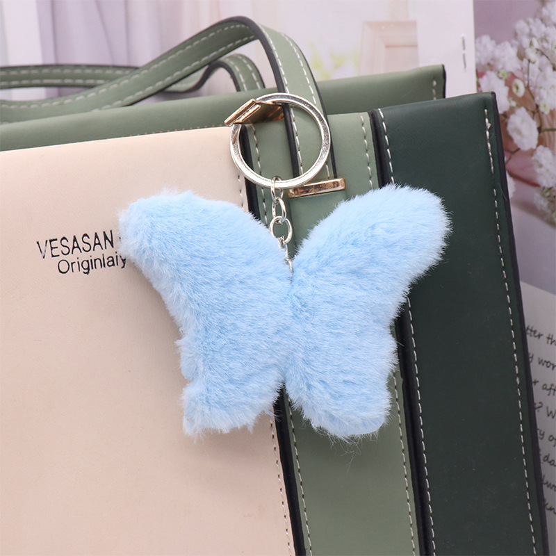 Cute Simple Colorful Love Plush Key Chain Pendant Butterfly