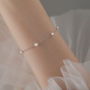 S925 Sterling Silver Pearl Bracelet Elegant Style