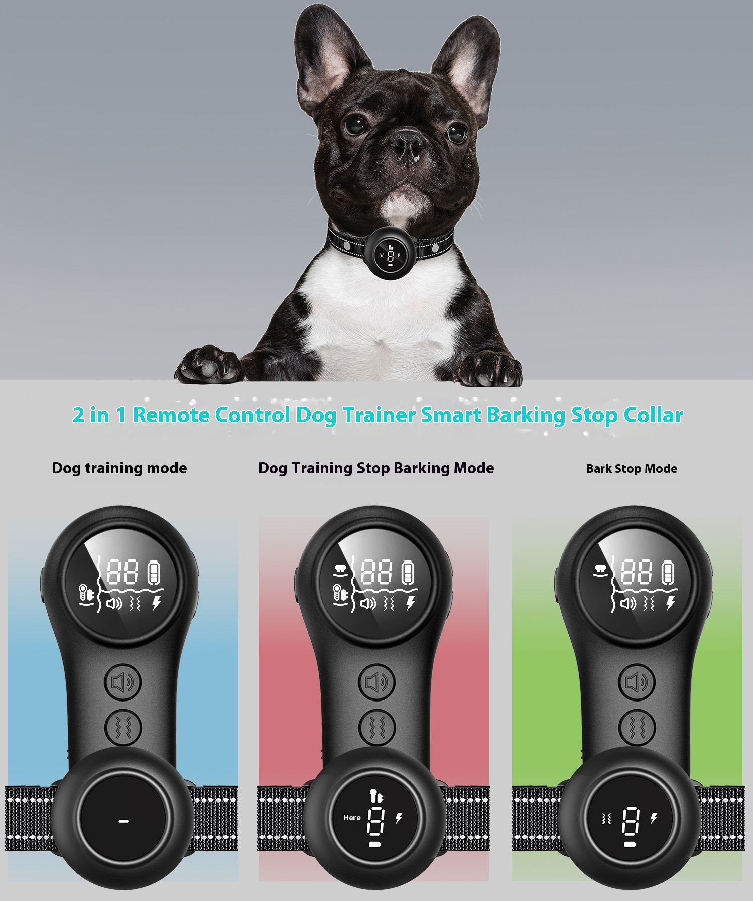 Multiple Training Modes Smart 3-in-1 Dog Trainer Bark Stopper