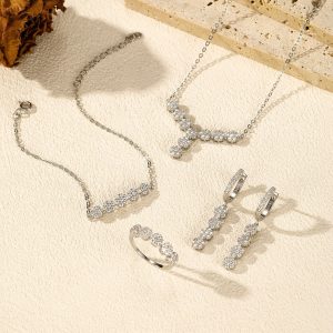 S925 Sterling Silver Light Luxury Full Diamond Flower Ring