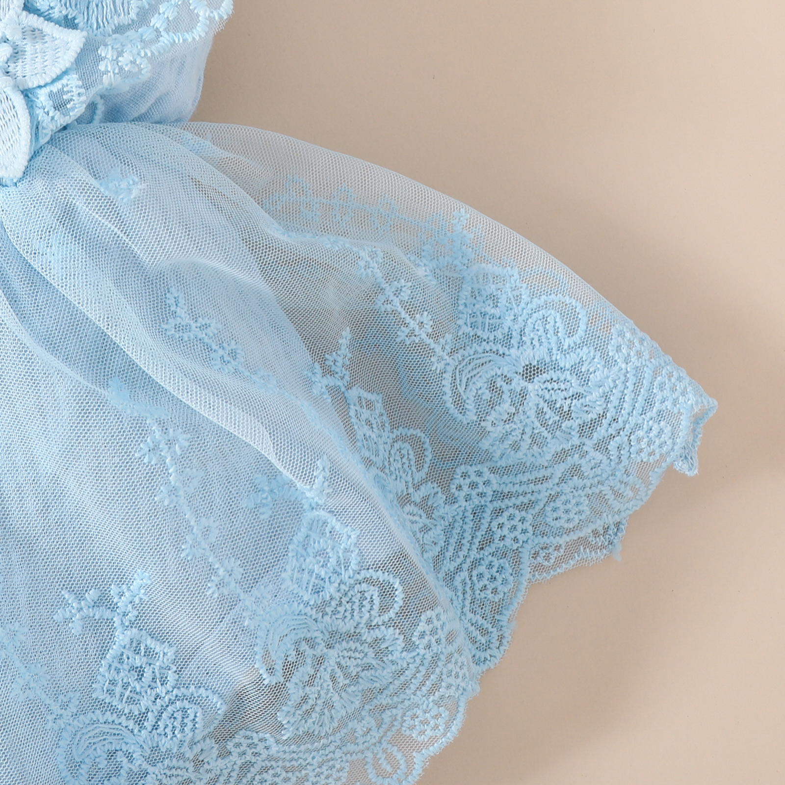 2024 Summer Baby Girl Sweet Sleeveless Lace Triangle Rompers Mesh Lace Flower Dress