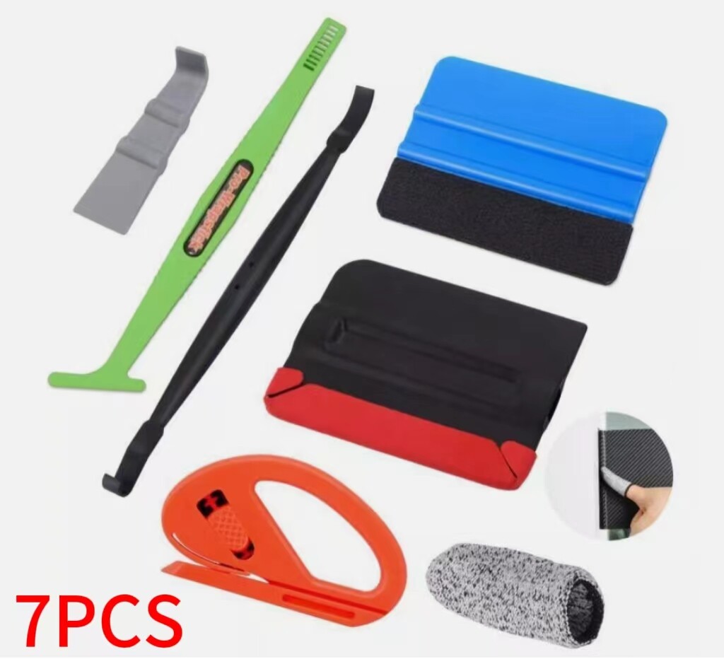7pcs Car Film Tools Edge Rubber Scraper Window Kit Tint Film Installation Tools