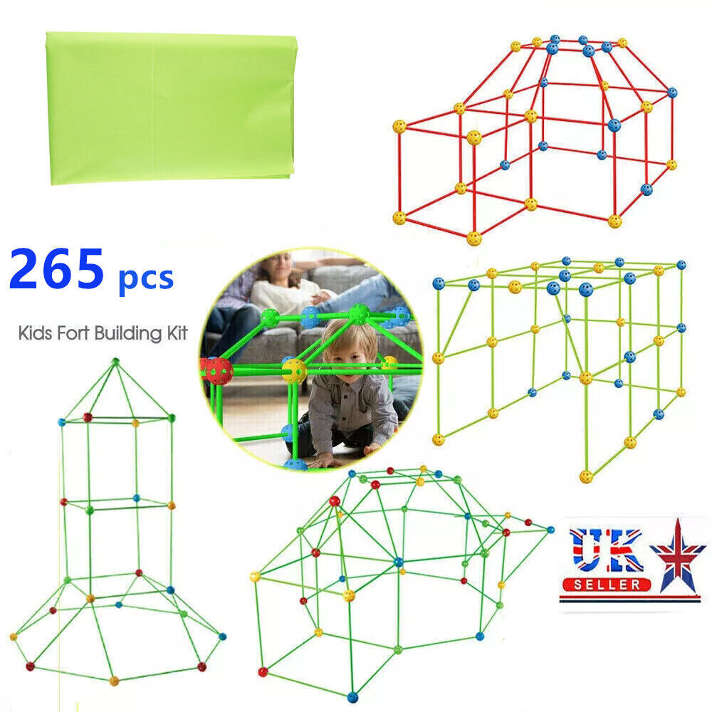 265Pcs DIY Build Your Own Den Set Children Present Tent Kids Funny Boy Girl Toys