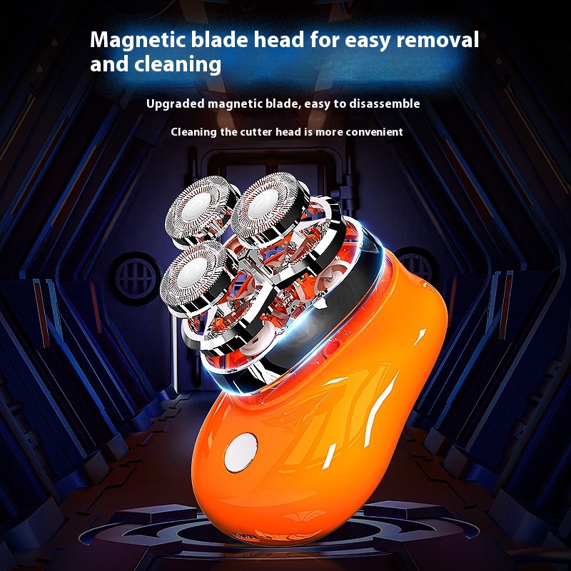 Electric Magnetic Suction Floating Three-blade Shaver