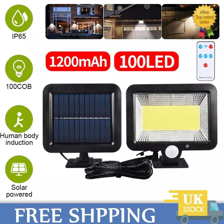 2PCS Solar Power PIR Motion Sensor Wall Light LED Outdoor Garden Security Lamp