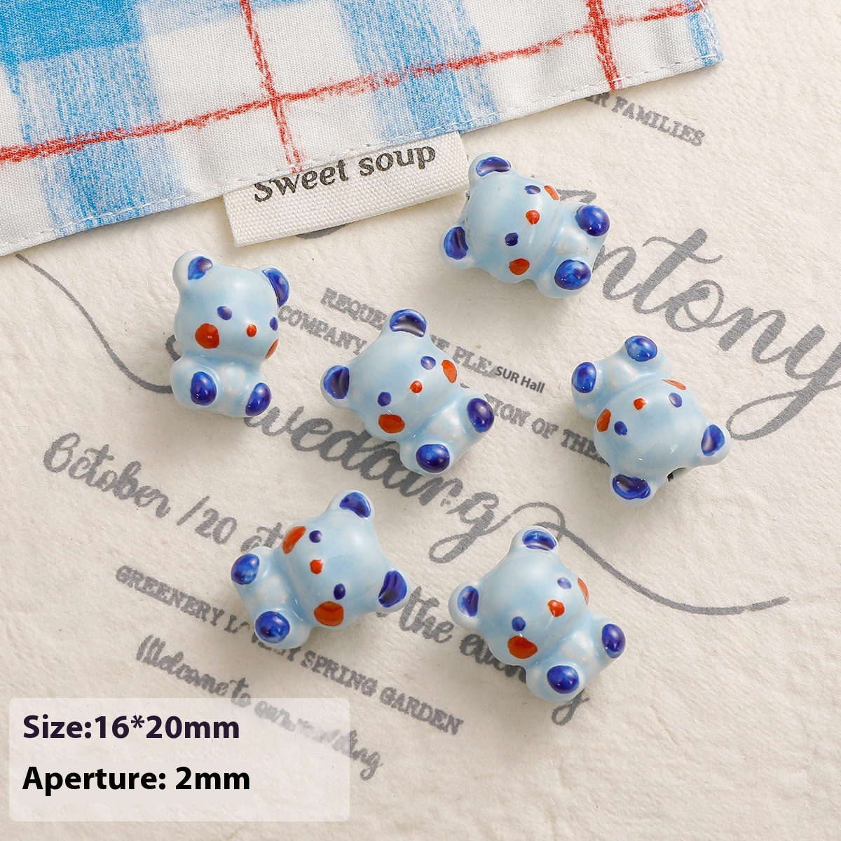 Blue Series Ceramic Bead Bracelets Necklace Ornament Handmade Material