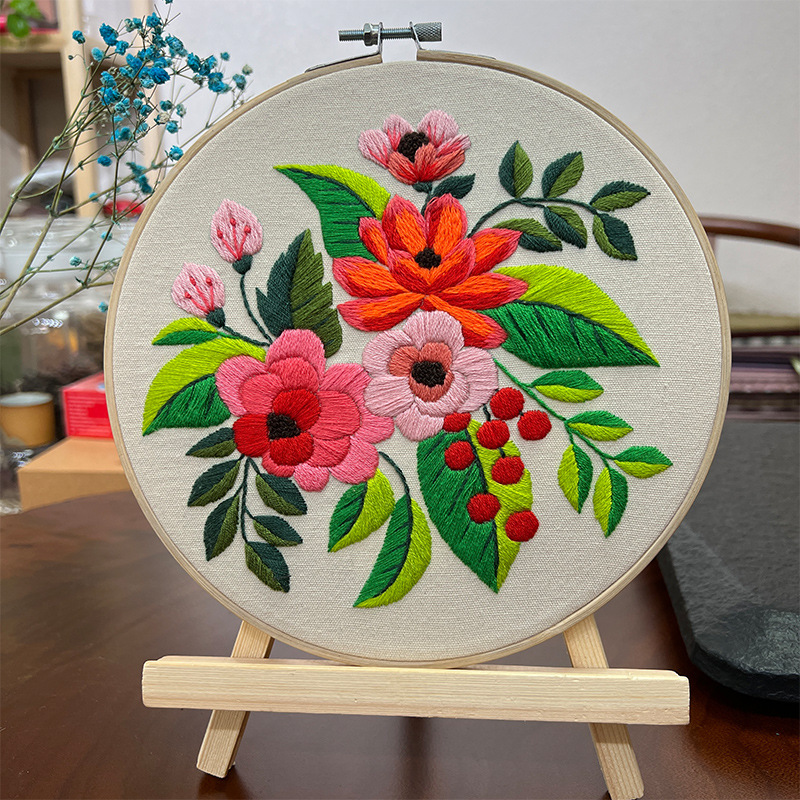 Handmade Diy Hanging Painting Three-dimensional Flower Sewing Kit
