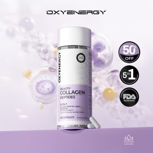 Oxyenergy Tri-Peptide Advanced Marine Collagen Capsules, 1100mg Per Serving, Rapid Absorption, 5-in-1 Formula For Skin,Hair&Nails,180 Capsules Bottle
