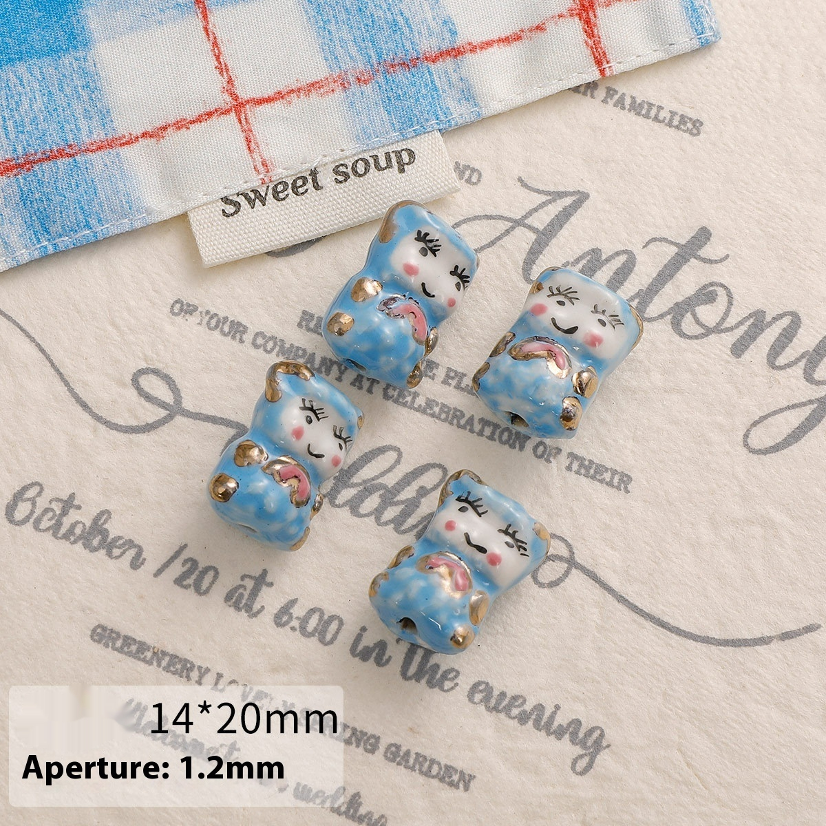 Blue Series Ceramic Bead Bracelets Necklace Ornament Handmade Material