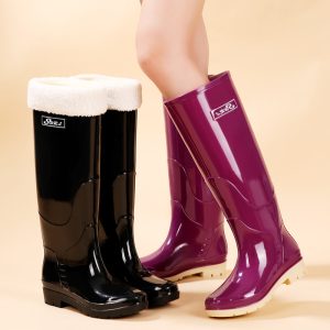 Fleece-lined Warm Length Waterproof Rain Boots