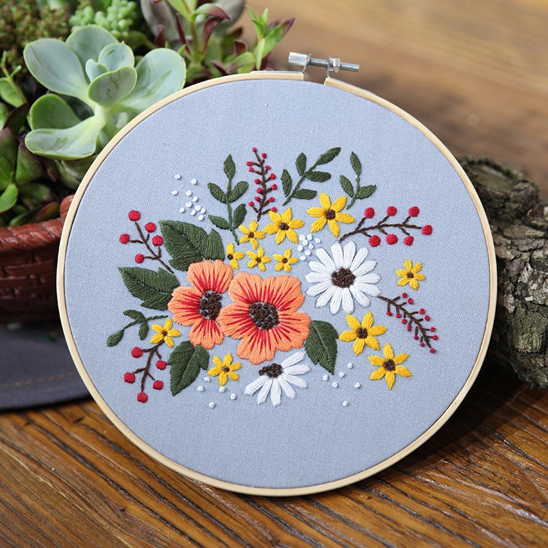 Handmade Diy Hanging Painting Three-dimensional Flower Sewing Kit
