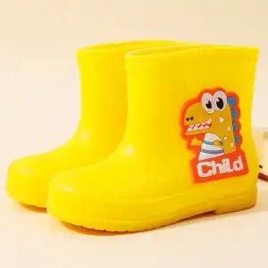 The Waterproof Shoes For Children In Dinosaur Are Thickened And Flexed