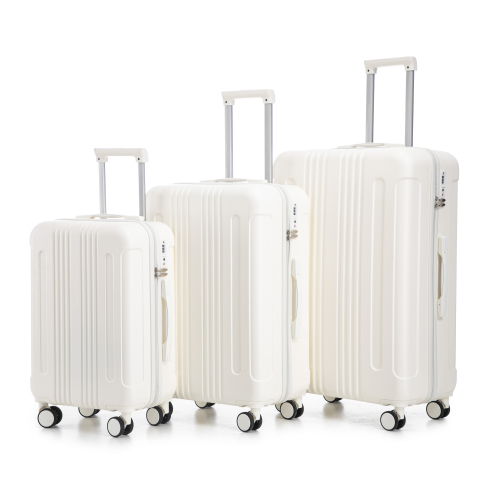 20 24 28 3 Pcs Set In ABS Spinner Wheel Luggage, Carry On Suitcase, Matching Color, TSA Combination Lock