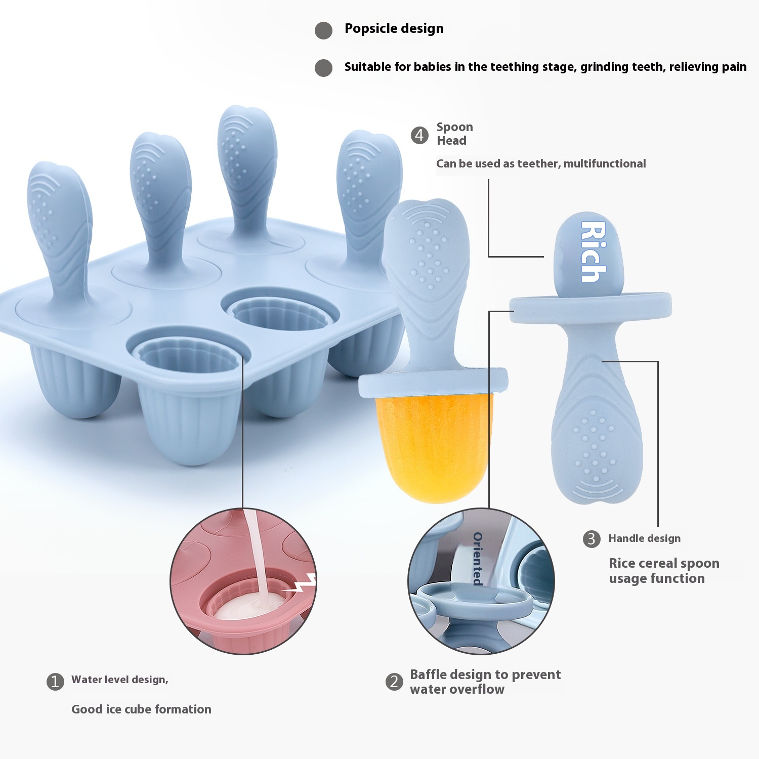 Molar Ice Cube Ice-cream Mould Food Silicone