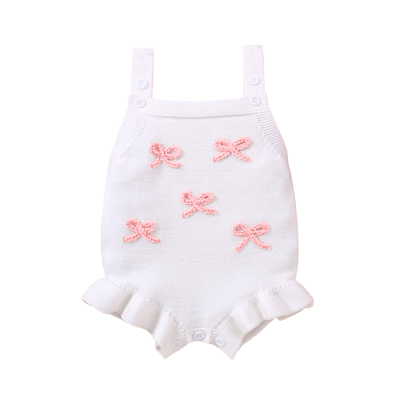 Baby Sling Doll Clothes Wool Romper Bow Embroidery Girl Sweet