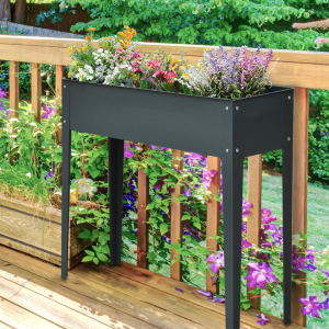 Metal Raised Garden Bed Planter Box 40 X 12 X 32 Dark Grey Durable Outdoor Gardening Solution