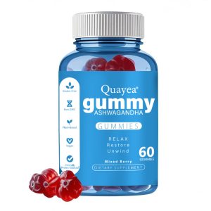 Quayea Ashwagandha & Vitamin D Gummy - Mixed Berry, KSM-66, Vegan, Plant Based, Non-GMO, Gluten & Gelatin Free