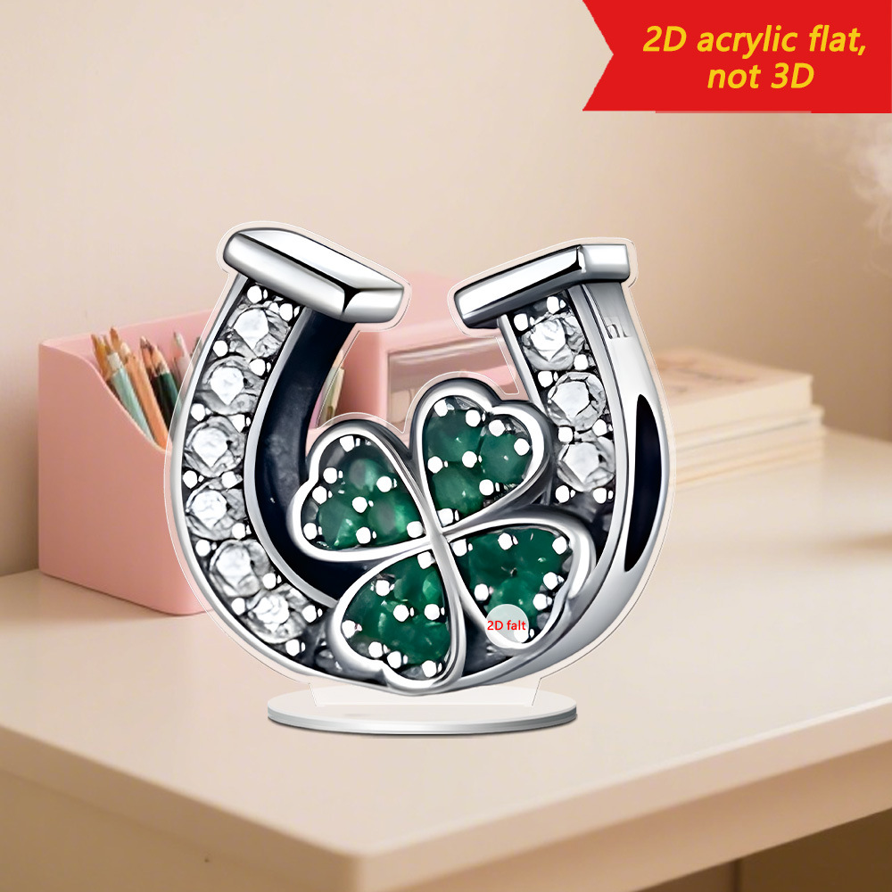 U-shaped Clover 2D Flat Acrylic Desktop Decoration