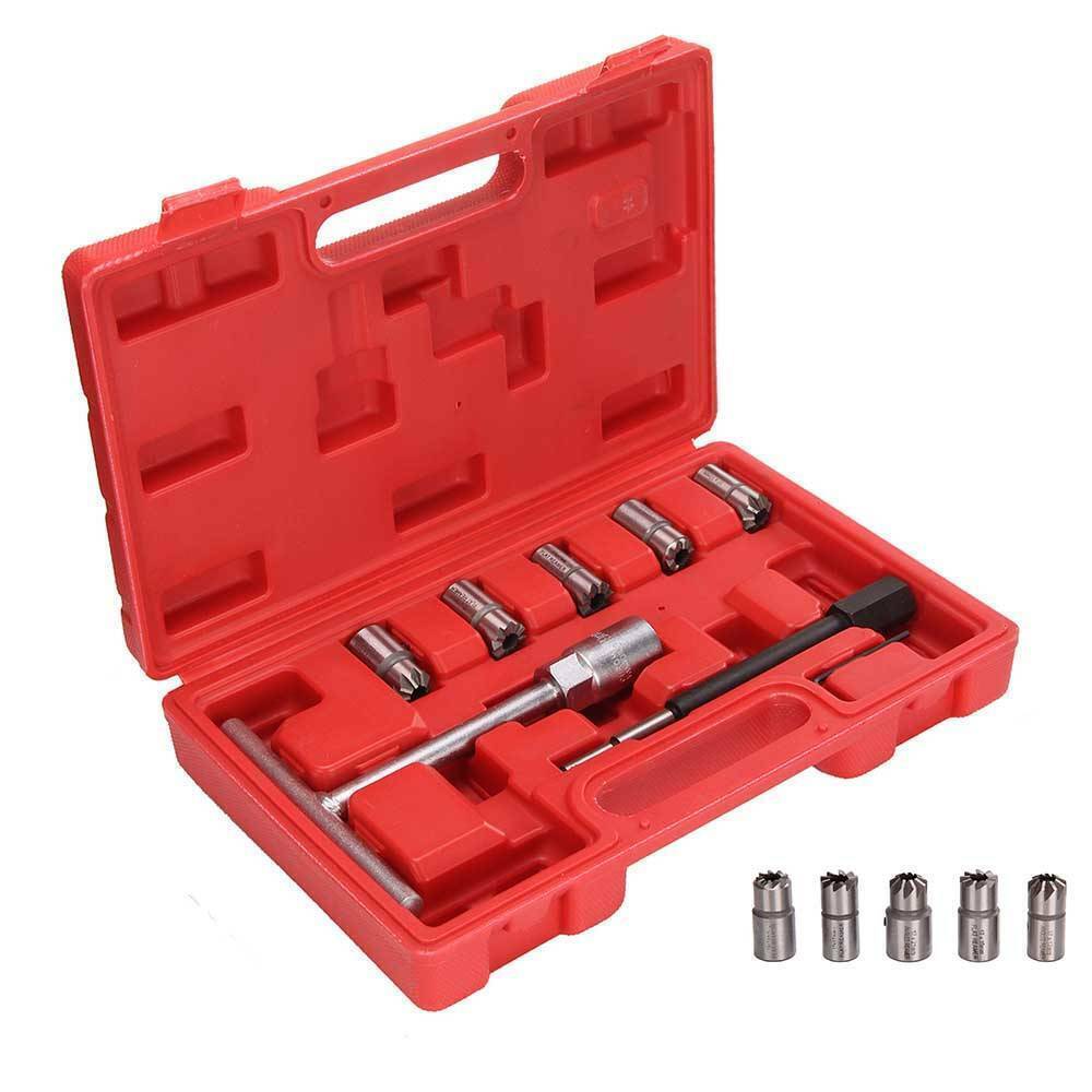 7PC Professional Injector Seat Cutter Cleaner Tool Set Carbon Remover