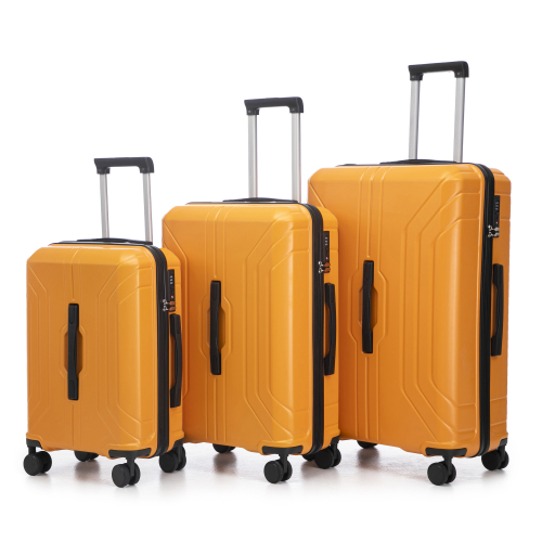 20 24 28 3 Pcs Set In ABS Spinner Wheel Luggage, Carry On Suitcase, Matching Color, TSA Combination Lock