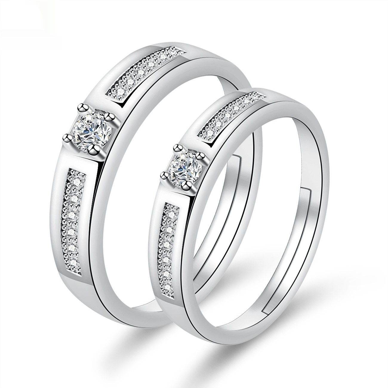 Moissanite Engagement Couple Couple Rings
