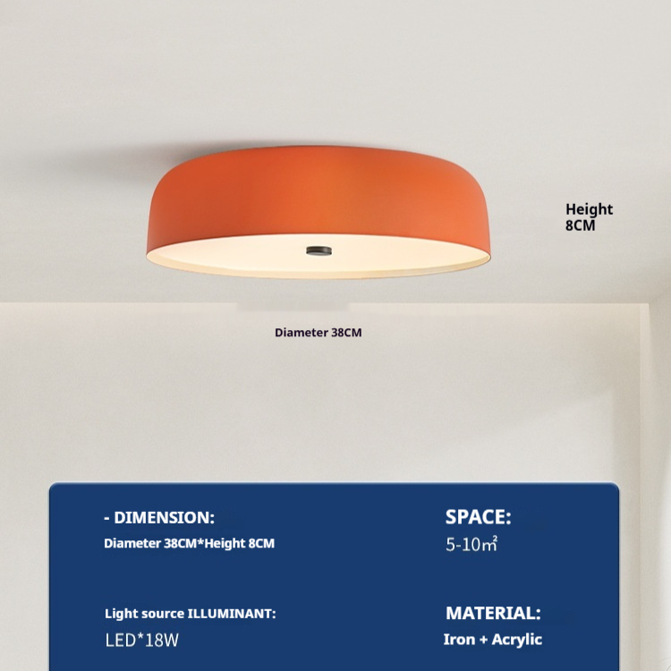 Italian Round Modern Minimalist Bedroom Ceiling Lamp