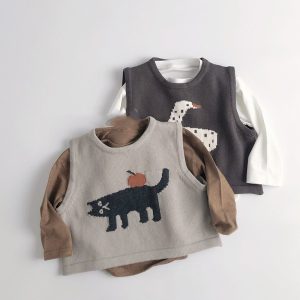 Spring And Autumn Vest Sleeveless Jacquard Knitted Cotton