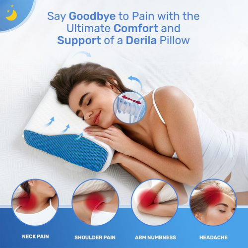Cervical Pillow Ergonomic Contour Memory Foam Orthopedic Bed Pillow Neck Support