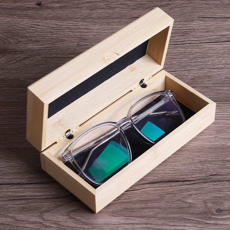 New Bamboo Glasses Case Creative Household Desk Wooden Storage Box