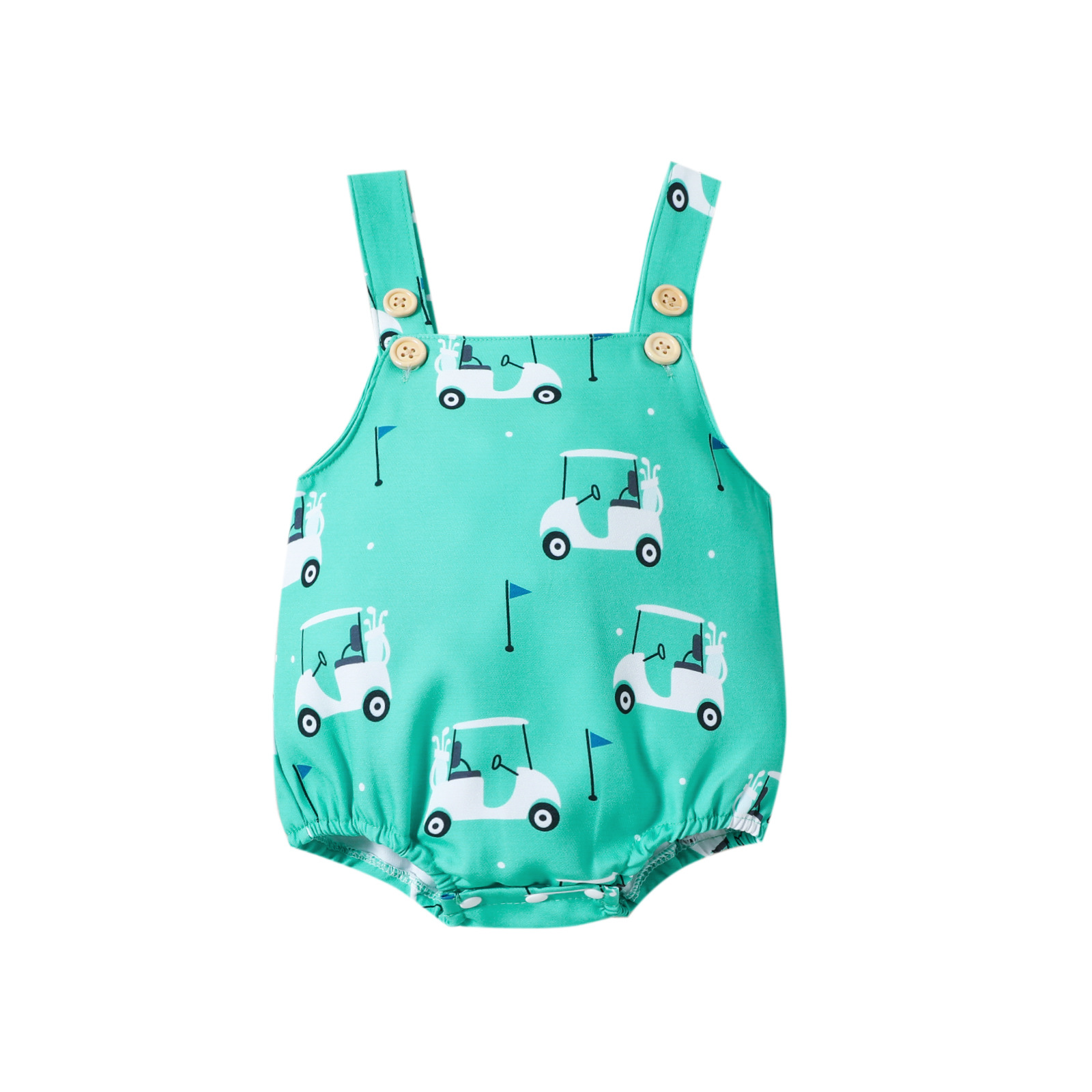 Baby Girl Print Sleeveless Strap Jumpsuit