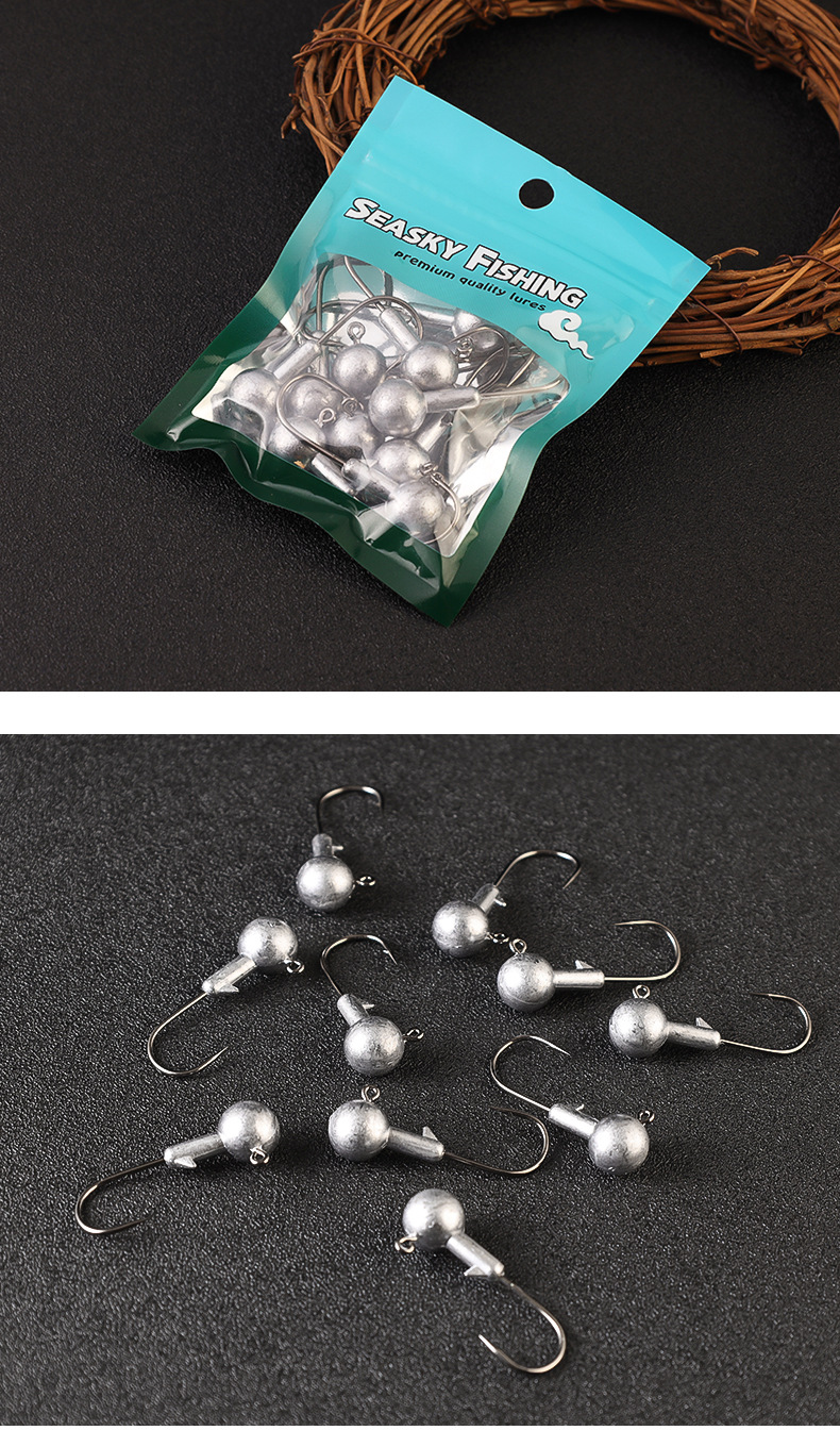 Reinforced Jig Hook 10 PCs Primary Color Lure Fishhooks