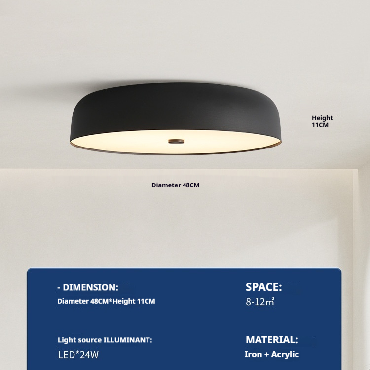 Italian Round Modern Minimalist Bedroom Ceiling Lamp