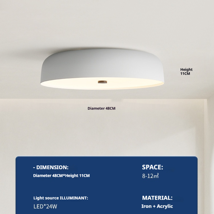 Italian Round Modern Minimalist Bedroom Ceiling Lamp