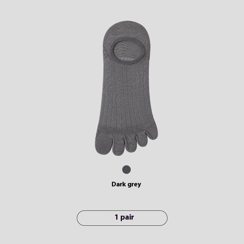 Five-finger Men's Summer Cotton Boneless Antibacterial Invisible Socks