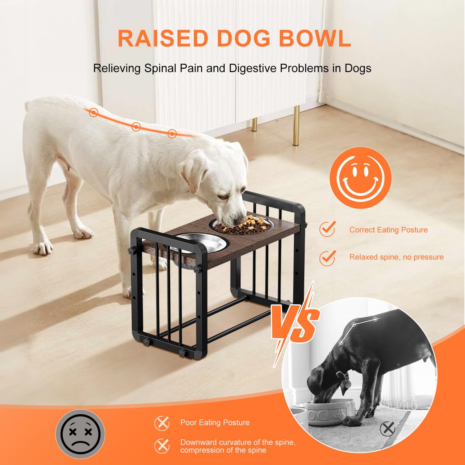 H-shaped Iron Frame Lifting Dog Bowl