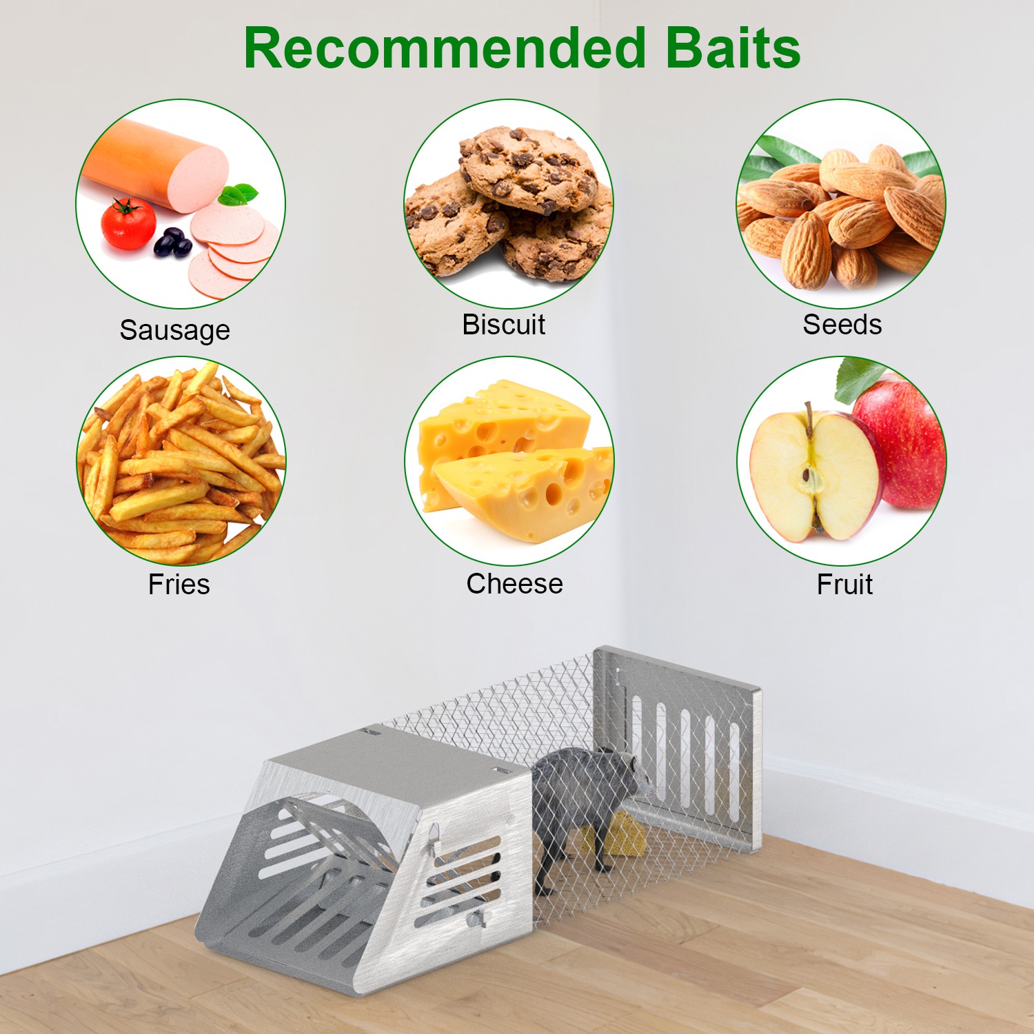 2Pcs Humane Mouse Trap Cage No Assembly Need Automatic Continuous Rat Trap With Single Way Door Reusable Catch And Release Live Cage Trap For Rodents Moles Voles Mice