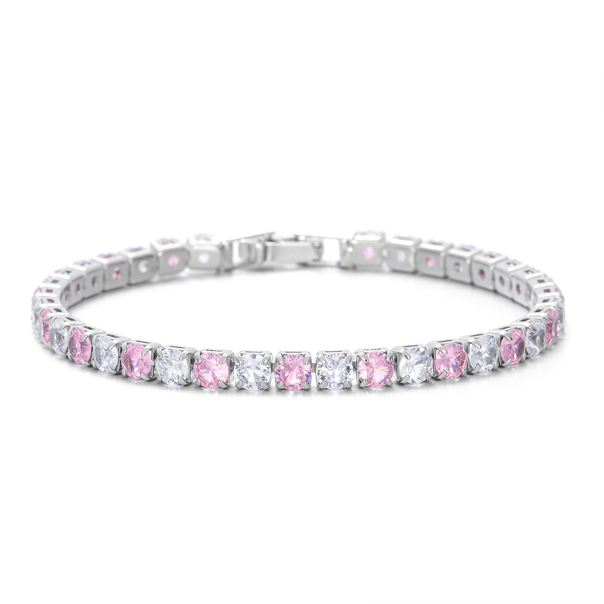 European And American Fashion 4mm Mixed Color Zircon Bracelet High-grade Light Luxury