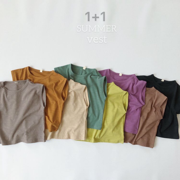 Children's Vest Slub Cotton Sleeveless Soft Glutinous Cotton